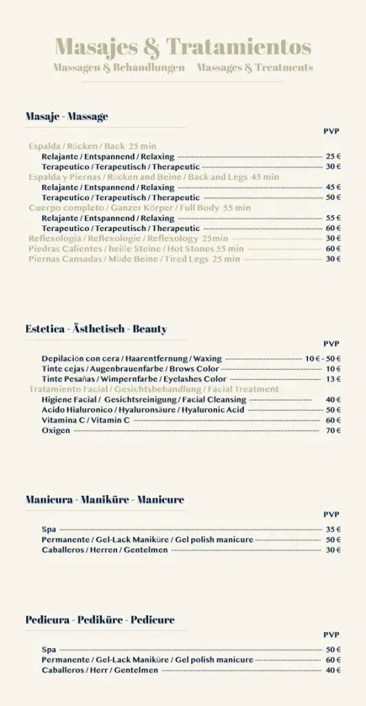 hl suitehotel spa tratamientos precios