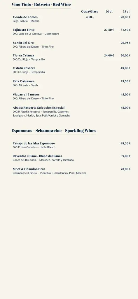 hl suitehotel restaurantes bares wine menu updated 2